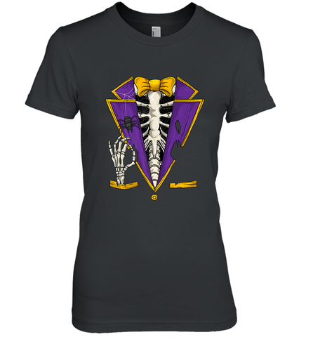 Skeleton Tuxedo Suit Halloween Costume Bones Women's Premium T-Shirt Women's Premium T-Shirt / Black / XS Women's Premium T-Shirt - HHHstores