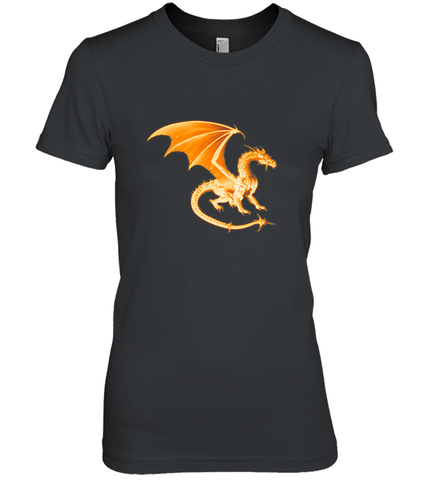 Beautiful Mystical Dragon Orange Fire Silhouette Premium T Shirt77 Women's Premium T-Shirt Women's Premium T-Shirt / Black / XS Women's Premium T-Shirt - HHHstores