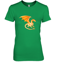 Beautiful Mystical Dragon Orange Fire Silhouette Premium T Shirt77 Women's Premium T-Shirt