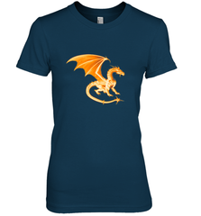 Beautiful Mystical Dragon Orange Fire Silhouette Premium T Shirt77 Women's Premium T-Shirt Women's Premium T-Shirt - HHHstores
