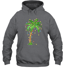 Christmas Lights Palm Tree Beach Funny Tropical Xmas Gift Hooded Sweatshirt Hooded Sweatshirt - HHHstores