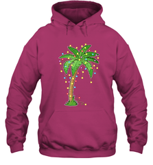 Christmas Lights Palm Tree Beach Funny Tropical Xmas Gift Hooded Sweatshirt Hooded Sweatshirt - HHHstores
