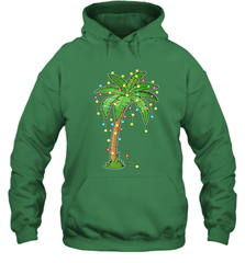 Christmas Lights Palm Tree Beach Funny Tropical Xmas Gift Hooded Sweatshirt Hooded Sweatshirt - HHHstores