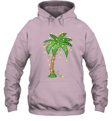 Christmas Lights Palm Tree Beach Funny Tropical Xmas Gift Hooded Sweatshirt Hooded Sweatshirt - HHHstores