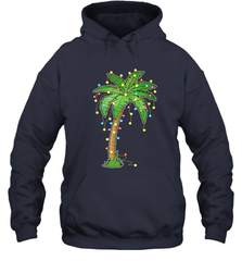 Christmas Lights Palm Tree Beach Funny Tropical Xmas Gift Hooded Sweatshirt Hooded Sweatshirt - HHHstores