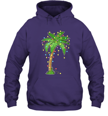 Christmas Lights Palm Tree Beach Funny Tropical Xmas Gift Hooded Sweatshirt Hooded Sweatshirt - HHHstores