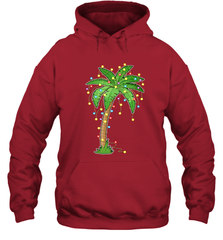 Christmas Lights Palm Tree Beach Funny Tropical Xmas Gift Hooded Sweatshirt Hooded Sweatshirt - HHHstores