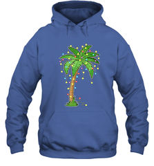 Christmas Lights Palm Tree Beach Funny Tropical Xmas Gift Hooded Sweatshirt Hooded Sweatshirt - HHHstores