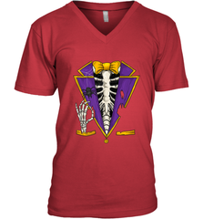 Skeleton Tuxedo Suit Halloween Costume Bones Men's V-Neck Men's V-Neck - HHHstores