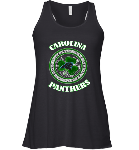 NFL Carolina Panthers Logo Happy St Patrick's Day Women's Racerback Tank Women's Racerback Tank / Black / XS Women's Racerback Tank - HHHstores