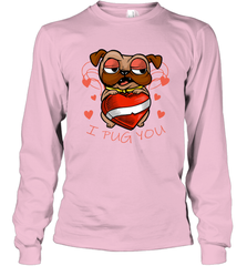 I Pug You Cute Valentines Day Love Heart Pug Dog Valentine Long Sleeve T-Shirt Long Sleeve T-Shirt - HHHstores