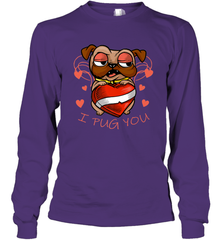 I Pug You Cute Valentines Day Love Heart Pug Dog Valentine Long Sleeve T-Shirt Long Sleeve T-Shirt - HHHstores