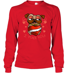 I Pug You Cute Valentines Day Love Heart Pug Dog Valentine Long Sleeve T-Shirt Long Sleeve T-Shirt - HHHstores
