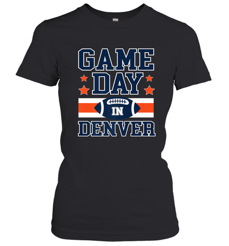 NFL Denver Co Game Day Football Home Team Colors Women's T-Shirt Women's T-Shirt / Black / S Women's T-Shirt - HHHstores