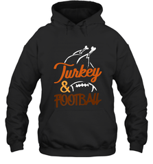Turkey And Football Thanksgiving Day Football Fan Holiday Hooded Sweatshirt Hooded Sweatshirt - HHHstores