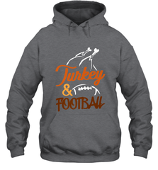 Turkey And Football Thanksgiving Day Football Fan Holiday Hooded Sweatshirt Hooded Sweatshirt - HHHstores