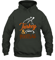 Turkey And Football Thanksgiving Day Football Fan Holiday Hooded Sweatshirt Hooded Sweatshirt - HHHstores