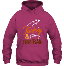 Turkey And Football Thanksgiving Day Football Fan Holiday Hooded Sweatshirt Hooded Sweatshirt - HHHstores