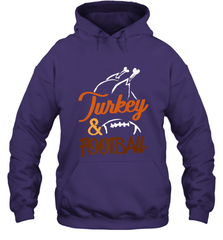 Turkey And Football Thanksgiving Day Football Fan Holiday Hooded Sweatshirt Hooded Sweatshirt - HHHstores