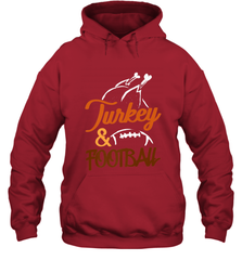 Turkey And Football Thanksgiving Day Football Fan Holiday Hooded Sweatshirt Hooded Sweatshirt - HHHstores