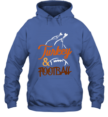 Turkey And Football Thanksgiving Day Football Fan Holiday Hooded Sweatshirt Hooded Sweatshirt - HHHstores