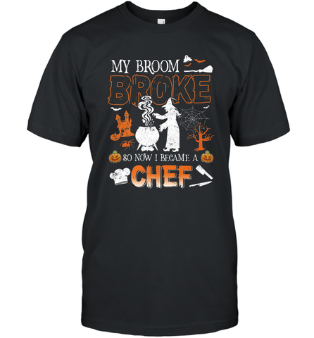 My Broom Broke So Now I Became A Chef Halloween Funny Men's T-Shirt Men's T-Shirt / Black / S Men's T-Shirt - HHHstores