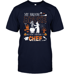My Broom Broke So Now I Became A Chef Halloween Funny Men's T-Shirt