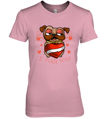 I Pug You Cute Valentines Day Love Heart Pug Dog Valentine Women's Premium T-Shirt Women's Premium T-Shirt - HHHstores