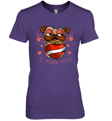 I Pug You Cute Valentines Day Love Heart Pug Dog Valentine Women's Premium T-Shirt Women's Premium T-Shirt - HHHstores