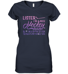 HOCKEY Nice Hockey Mom Women's V-Neck T-Shirt