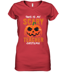 This Is My Scary Teacher Costume Halloween Gift Women's V-Neck T-Shirt Women's V-Neck T-Shirt - HHHstores