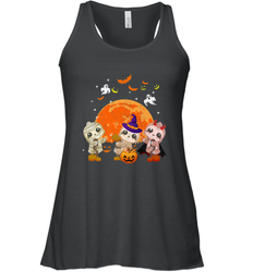 Three Sloths Halloween T shirt Mummy Pumpkin Moon Women's Racerback Tank