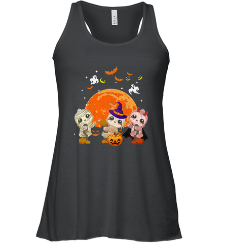 Three Sloths Halloween T shirt Mummy Pumpkin Moon Women's Racerback Tank Women's Racerback Tank / Black / XS Women's Racerback Tank - HHHstores
