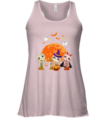 Three Sloths Halloween T shirt Mummy Pumpkin Moon Women's Racerback Tank Women's Racerback Tank - HHHstores
