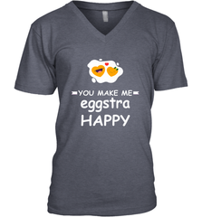 You Make Me Eggstra happy,Funny Valentine His and Her Couple Men's V-Neck Men's V-Neck - HHHstores