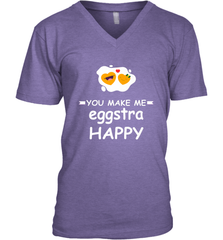 You Make Me Eggstra happy,Funny Valentine His and Her Couple Men's V-Neck Men's V-Neck - HHHstores
