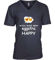 You Make Me Eggstra happy,Funny Valentine His and Her Couple Men's V-Neck Men's V-Neck - HHHstores