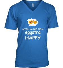 You Make Me Eggstra happy,Funny Valentine His and Her Couple Men's V-Neck Men's V-Neck - HHHstores