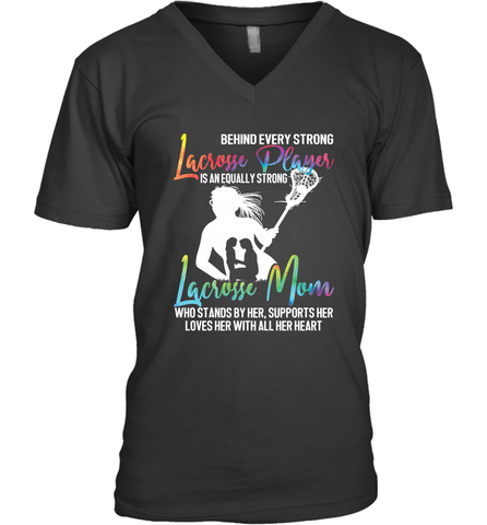 Lacrosse Strong Lacrosse Mom Men's V-Neck Men's V-Neck / Black / S Men's V-Neck - HHHstores