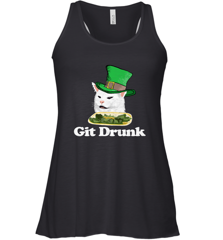 Git Drunk Funny Arguing Cat Meme St Patricks Day Women's Racerback Tank Women's Racerback Tank / Black / XS Women's Racerback Tank - HHHstores