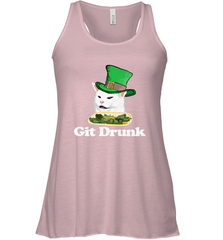 Git Drunk Funny Arguing Cat Meme St Patricks Day Women's Racerback Tank Women's Racerback Tank - HHHstores