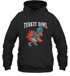 Cool Turkey Bowl _ Funny Thanksgiving Football Player Hooded Sweatshirt