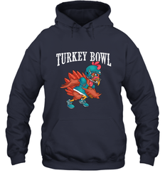 Cool Turkey Bowl _ Funny Thanksgiving Football Player Hooded Sweatshirt