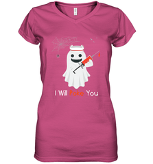 I will Poke You Halloween Funny Nurse Smiling Ghost Gift Women's V-Neck T-Shirt Women's V-Neck T-Shirt - HHHstores