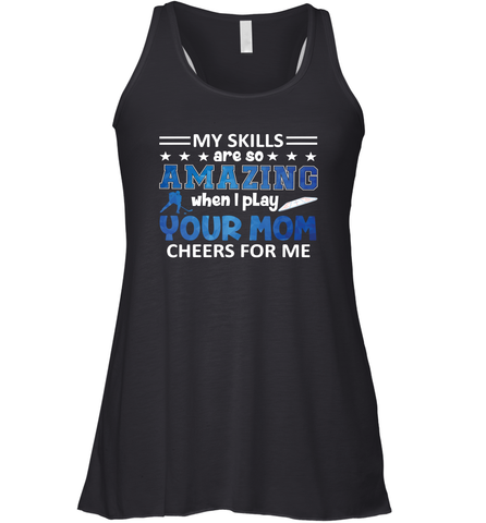 HOCKEY Yours Mom Cheers For Me Women's Racerback Tank Women's Racerback Tank / Black / XS Women's Racerback Tank - HHHstores