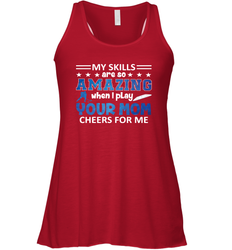 HOCKEY Yours Mom Cheers For Me Women's Racerback Tank
