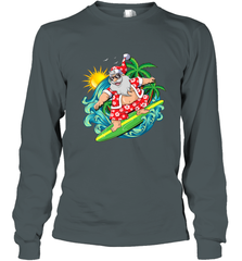 Christmas in July Santa Claus Hawaiian Surfing Gift Surf Long Sleeve T-Shirt Long Sleeve T-Shirt - HHHstores