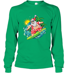 Christmas in July Santa Claus Hawaiian Surfing Gift Surf Long Sleeve T-Shirt Long Sleeve T-Shirt - HHHstores