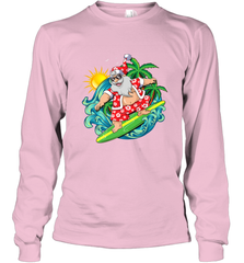 Christmas in July Santa Claus Hawaiian Surfing Gift Surf Long Sleeve T-Shirt Long Sleeve T-Shirt - HHHstores