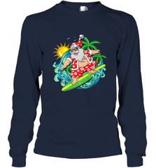Christmas in July Santa Claus Hawaiian Surfing Gift Surf Long Sleeve T-Shirt Long Sleeve T-Shirt - HHHstores